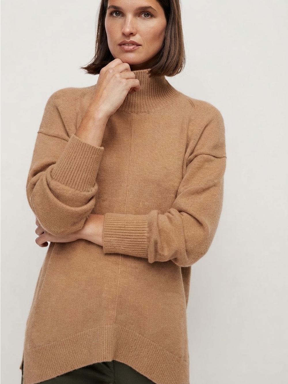 Maeve | Anthropologie | Crystal Tunic Sweater in Caramel | Sz M